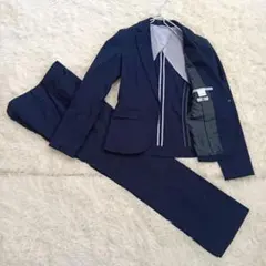 洗える スーツセレクト　ビジネス パンツスーツ セット　ネイビー　S　7AR