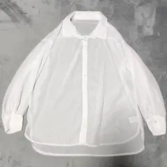 GRLグレイル シアーシャツシースルー長袖ブラウス白Fスナイデルフレイアイディー