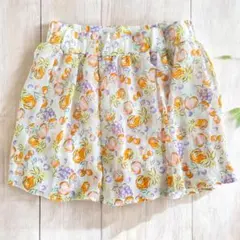 フルーツ柄　 フレアスカート　キュロット　スカート風ショートパンツ　160