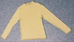 【earth music&ecology】リブハイネックプルオーバー　イエロー