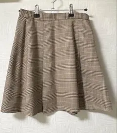 ブラウン系チェック プリーツミニスカート