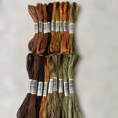 刺繍糸　１８本セット　ブラウンカラー　ミサンガ　刺し子　ステッチ