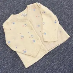 【目立った汚れや傷なし】　12-18ヶ月　女の子　花柄刺繍カーディガン