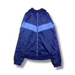 【1057】　PUMA　フーディー　ナイロンジャケット　サイズM　パープル