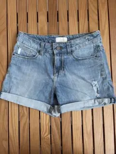 ZARA/ザラ　デニムダメージ加工ショートパンツ 34