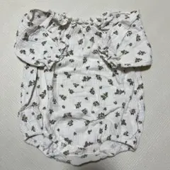 juo 長袖 小花柄 ガーゼ ロンパース 80cm
