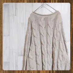 ✨ITXジャパン✨ よるだぼケーブル編みセーター M ベージュ