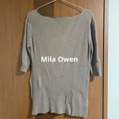 Mila Owen リブニット 五分袖 モカ ブラウン