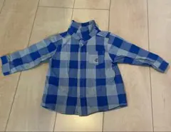 PETIT BATEAU チェック柄長袖シャツ 12M