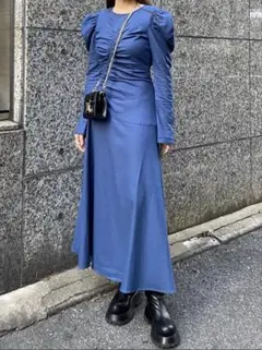 moussy アシンメトリーギャザーラインドレス