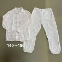 無印良品　ガーゼパジャマ　150 ピンク　チェック