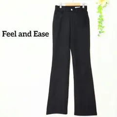 Feel and Ease ブラック フレア パンツ ストレッチ ブラック