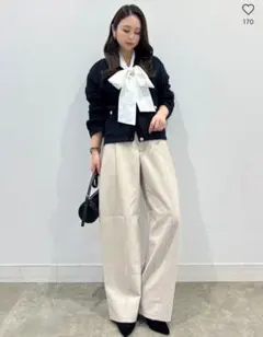 gu ブラッシュドワイドテーパードパンツＱ