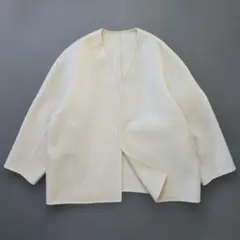 23区 MANTECO ウール リバー ショートコート ノーカラー 大きいサイズ