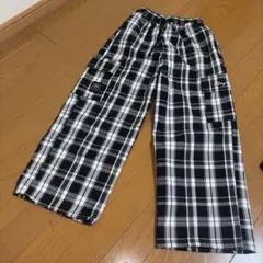 BLING チェック柄 ワイドパンツ