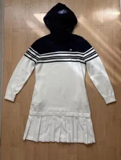 フード付きストライプゴルフワンピース