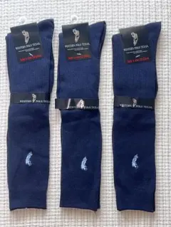 WESTERN POLO TEXAS レディースソックス 22-24cmネイビー