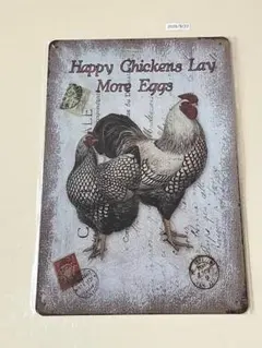 Happy Chickens ブリキ看板 インテリア