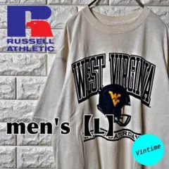 AH140【RUSSELL】プリントTシャツ【メンズL】ホワイト