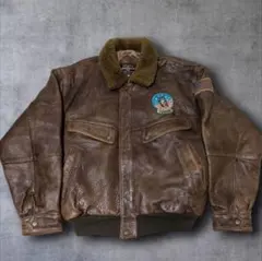 90s G-1 A-2 トップガン フライトジャケット 襟ボア ワッペン 肉厚