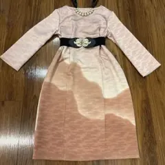 着物　素人リメイク　ワンピース　色留袖くすみピンク　七五三　フォーマル