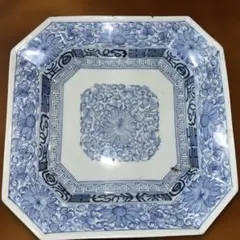 染付 八角皿 花唐草文様 磁器 伝統工芸のサムネイル