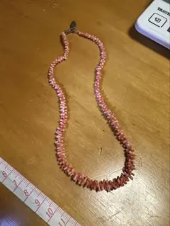 天然ピンク珊瑚風 ネックレス SILVER刻印