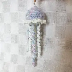 (267) クラゲ ぬいぐるみ キーホルダー 手編み ハンドメイド くらげ