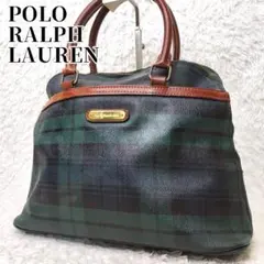 RALPH LAUREN ハンドバッグ ブラックウォッチ PVC レザー