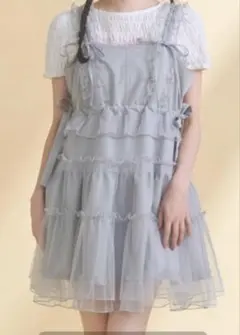 merry jenny メッシュフリルキャミワンピース ティアードワンピース