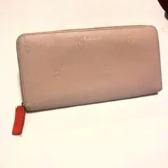 ポールスミスPaul Smith 長財布　ピンク　ハート柄　ファスナー