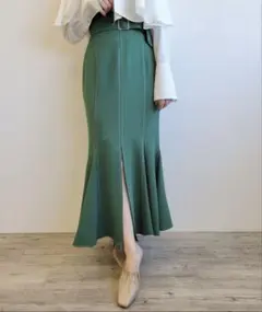 COCODEAL ココディール/ワイドベルト配色ステッチマーメイドスカート