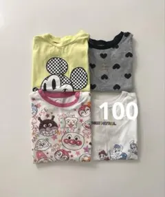 キッズ半袖Tシャツまとめ売りハートミッキーアンパンマンパウパトロール100cmのサムネイル