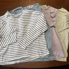 150 長袖カットソー 4点 ストライプ・フリル　デビロック他