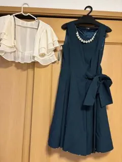 ダークグリーン Aラインドレス 38サイズ