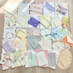 【匿名配送】レターセット まとめ売り 花柄 便箋 封筒 カード シール ハガキ