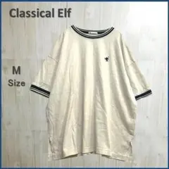 クラシカルエルフ JaVa 刺繍 半袖Tシャツ ベージュ×アイボリー M ◆