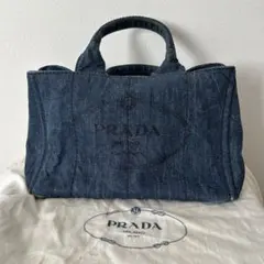 PRADA カナパ CANAPA デニム素材 Mサイズ ダークブルー - メルカリ