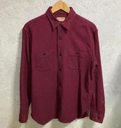 SUGAR CANE シュガーケーン 千鳥格子柄 フランネルシャツ レッド L