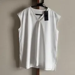 PLSTプラステ グロスジャージーVネックプルオーバー Tシャツ 白ホワイトのサムネイル