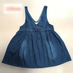 【美品】3can4onサンカンシオン　ジャンパースカート　デニム地　120