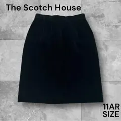The Scotch House ベロア調タイトスカート ブラック11ARサイズ