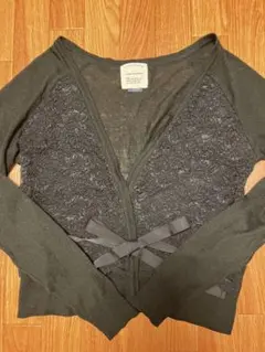 nano universeカーディガンSブラックナノユニバース薄手レース