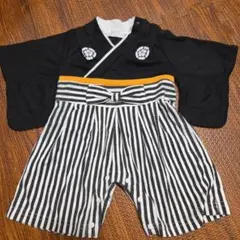 ベビー 袴 ロンパース 黒 ストライプ　60サイズ