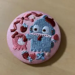 サンリオキャラクターズ 刺繍缶バッジ■ハンギョドン