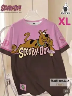 SCOOBY-DOO グラフィック 半袖Tシャツ ピンク レディース　XL 犬