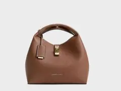【美品】CHARLES & KEITH ブラウン ハンドバッグ 3WAY