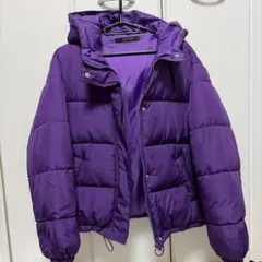 CHIP CLIP フード付きパープルダウンジャケット