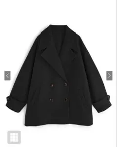 GRL フェイクウールオーバーピーコート ダークグレー