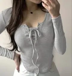 SHEIN グレー トップス